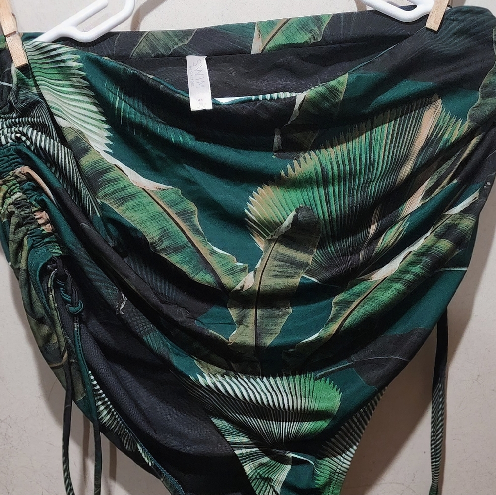 Swim By Cacique 2 Piece Lane Bryant Tropical Green Swimsuit - Picture 5 of 5